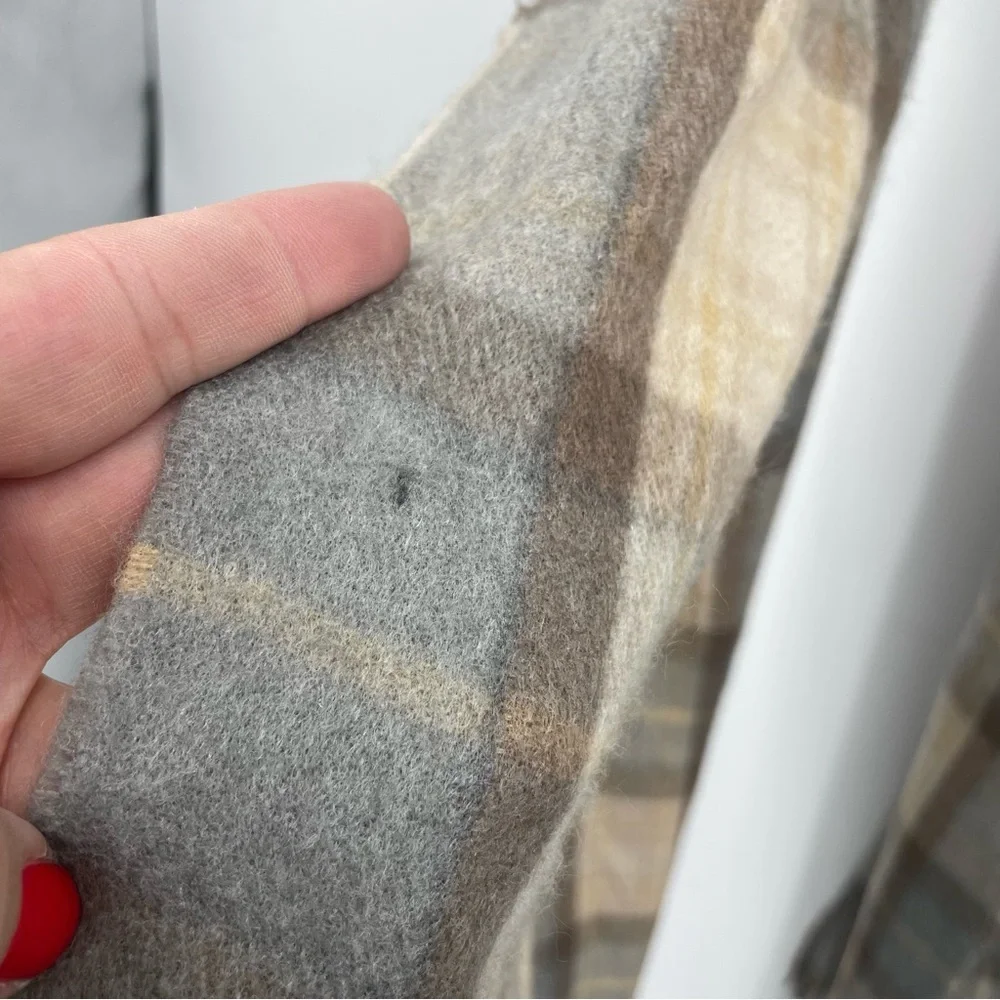 House Of Tweed Scotland‎ | Colorblock Rectangle Scarf Beige gray Unisex